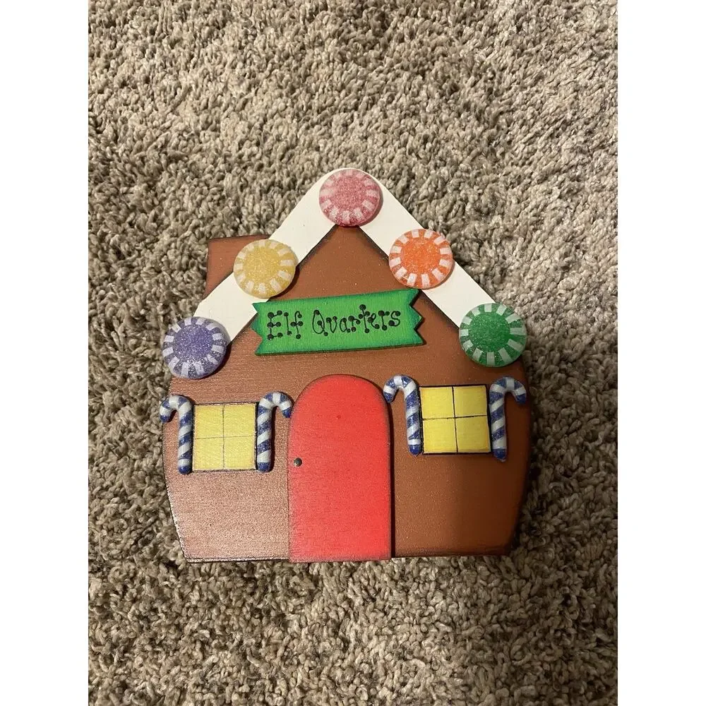 Christmas Standing Wood Houses Whimsical Handpainted Decor Xmas - Picture 8 of 9